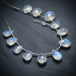 Rainbow Moonstone Faceted Briolette Pear-Drops Blue Loose Beads <b>Stone</b> for Jewelry Making Alifinternational - Product Image 2