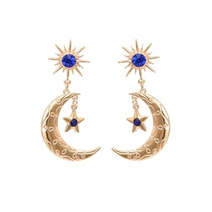 MY1328 Fashion Gold <strong>Earrings</strong> Alloy <strong>Star</strong> <strong>and</strong> <strong>Moon</strong> <strong>Earrings</strong> for Women European <strong>and</strong> American Jewelry Wholesale - Product Image 1