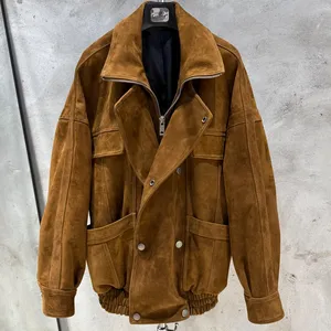 <span class=keywords><strong>Giacca</strong></span> Nera in <span class=keywords><strong>Pelle</strong></span> Martellata da <span class=keywords><strong>Donna</strong></span>, <span class=keywords><strong>Giacca</strong></span> <span class=keywords><strong>Oversize</strong></span> in Vera <span class=keywords><strong>Pelle</strong></span>, Collezione 2026 - Product Image 4