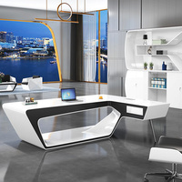 Bureau de direction de style italien, table d'ordinateur pour manager, mobilier de bureau moderne de luxe, bureau de direction en forme de L pour PDG