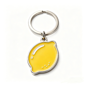 พวงกุญแจแฟชั่นผลไม้ดอกไม้เคลือบแข็งแบบกำหนดเอง ทำจากโลหะผสมสังกะสี - Product Image 5