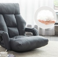 Canapé paresseux pliable et réglable en tissu technique imperméable avec accoudoirs en tissu pour une personne