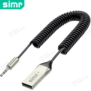 Simr алюминиевый сплав <span class=keywords><strong>Bluetooth</strong></span> аудио-приемник 3,5 мм AUX автомобильный комплект Музыкальный беспроводной адаптер Поддержка TF Card Play с микрофоном для динамика - Product Image 1