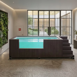 Conception de piscines de luxe 4,5m x 2,2m x 1,35m <span class=keywords><strong>avec</strong></span> rebord bronzant et sièges intégrés pour installation dans les jardins de villas - Product Image 3