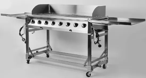 <span class=keywords><strong>Barbecue</strong></span> <span class=keywords><strong>Plancha</strong></span> Professionnel Commercial Moderne en Acier Inoxydable 8 Brûleurs à <span class=keywords><strong>Gaz</strong></span> Propane avec Chariot Pliable et Allumage Automatique - Product Image 6