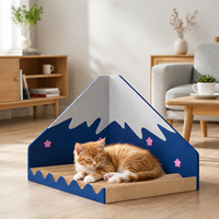 Lit grattoir pour chat en carton ondulé personnalisé, fabricant OEM de griffoirs pour chat au design montagne