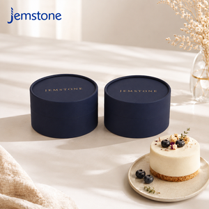 Emballage cylindrique personnalisé résistant au four pour boîte à gâteau basque rond, tube en carton recyclable estampé à chaud, tube en papier - Product Image 1