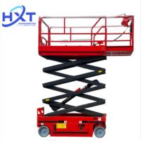 Plateforme élévatrice à ciseaux électrique autopropulsée HXT 8m 10m 12m 14m pour nettoyage, avec batterie