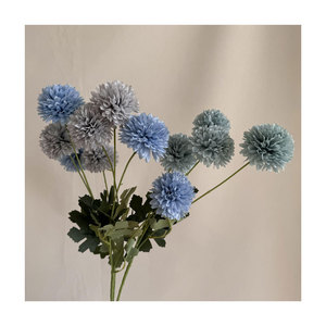 Fleurs artificielles de chrysanthème Jinxi à 4 têtes en soie pour décoration de mariage et ornement d'intérieur - Product Image 5