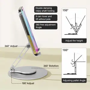 Nieuwe Trend Aluminium Legering Opvouwbare Verstelbare 360 Draaibare Slimme Anti-Slip Telefoon Ipad Houder Tablet Bureaublad Staat Houders