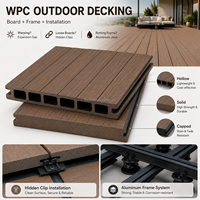 Plancher extérieur en WPC solide, imperméable, résistant aux rayures et antidérapant pour patio et toit