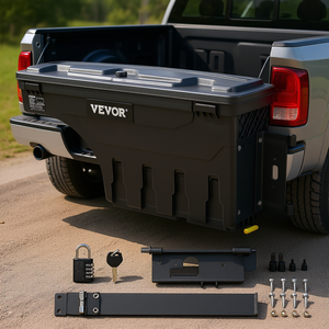 Boîte à outils pour camion Vevor, 6,6 gallons, ABS, verrouillable, étanche, pour Dodge Ram 1500, noir - Product Image 2