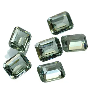 Rough uncut diamonds fancy emerald cut clear nano crystal cz stone price