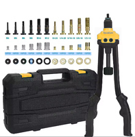 Kit d'outils de rivetage manuel industriel OEM pour métaux, 16 pouces, 11 mandrins métriques/SAE, 165 écrous, conception compacte et ergonomique