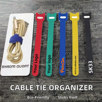 Sangles auto-agrippantes personnalisées avec logo, imprimées recto-verso, attaches rapides pour câbles, sangles de serrage auto-agrippantes