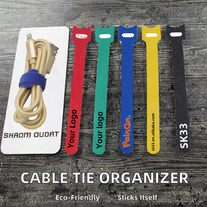 Özel logo baskılı, çift taraflı baskılı, kendinden kilitlemeli cırt cırtlı kablo bağı, sıkıştırma kayışları, cırt cırtlı bantlar - Product Image 3