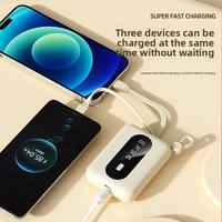 Batterie externe portable en plastique certifiée 3C, 10000 mAh, charge rapide 120W, avec cordon, personnalisable avec logo imprimé