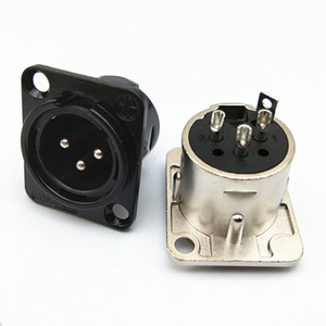 Base de módulo de enchufe a tierra CANNON de tres clavijas HF, panel de audio, toma de micrófono de 3 clavijas, orificio grande para tornillos - Product Image 2