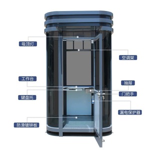 Poste de sécurité en acier préfabriqué, design incurvé, structure légère soudée pour entrée de campus ou usine - Product Image 3