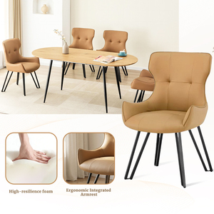 Chaise de salle à manger contemporaine en cuir PU <span class=keywords><strong>italien</strong></span>, finition chromée, écologique, durable, portable, pour la maison, le bureau, l'hôtel - Product Image 2