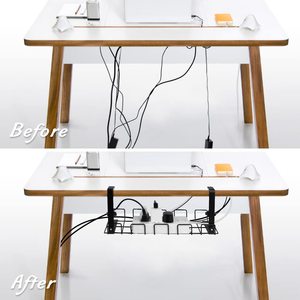 Organiseurs de câbles robustes en acier sans perçage, gestion des fils, support de câbles réglable en métal pour atelier et <span class=keywords><strong>garage</strong></span> - Product Image 3