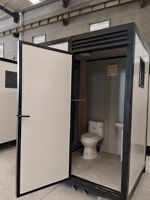 Toilettes mobiles portables prêtes à l'emploi, double cabine, modulaires, pour extérieur, usage public, construction, tourisme, urgence, style européen moderne