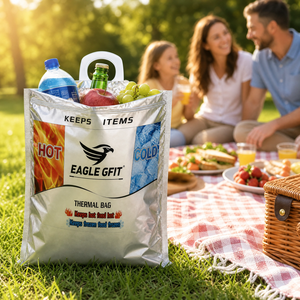 Bolsa Térmica Personalizada al por Mayor con Logotipo, Bolsa de Alimentos Desechable Aislada con Papel de Aluminio y Asa de Plástico - Product Image 4