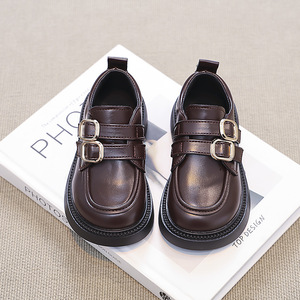 2025 primavera otoño mocasines de cuero para niñas estilo británico suela blanda princesa zapatos de rendimiento moda Casual - Product Image 1
