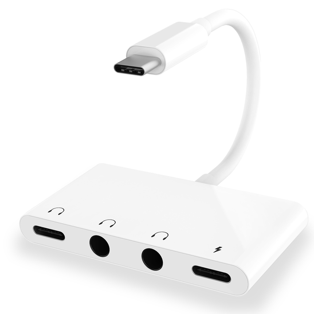 USB C 3.5mm Audio Jack Adapter Type C Earphones Headphone Jack Adaptor USB C Audio Adapter Splitter Cable for Android Tablet DC