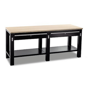 Banc de travail TLC 506, structure métallique robuste avec plateau en bois et étagères de rangement pour usage en atelier - Product Image 2