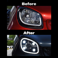 Phares avant LED de remplacement pour Mercedes-Benz Smart W453 2014-2020, avec lentille de signalisation DRL rose, bleue, rouge, pour modification et mise à niveau