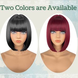 Moda transfronteriza Gran oferta Corto rojo Bobo Bangs <span class=keywords><strong>Cobertura</strong></span> completa de la cabeza Extensión del cabello de las mujeres - Product Image 5