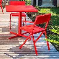Ensemble table et chaises d'extérieur nordique pour cour, balcon, salon, terrasse, hôtel, gîte, restauration, mobilier commercial et de loisirs