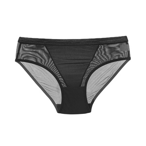 Sous-vêtements pour femmes européennes et américaines, culottes triangulaires à taille basse, en maille, couleur unie, transparentes, en coton, sexy - Product Image 1