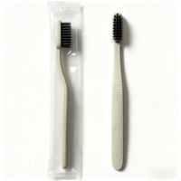 Brosse à dents jetable biodégradable à prix abordable en paille de blé écologique pour hôtels, maisons d'hôtes et spas