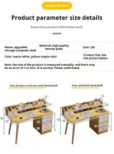 Escritorio de ordenador con Panel de madera minimalista multiusos moderno, mesa de estudio sencilla duradera para el hogar, cajón para Aprendizaje de estudiantes - Product Image 4