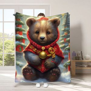 2025 Tùy Chỉnh Kỹ Thuật Số In Dễ Thương Phim Hoạt Hình Gấu Bé Flannel Thoải Mái Lông Cừu Chăn Tùy Chỉnh Điều Hòa Không Khí Chăn Sofa Chăn - Product Image 3