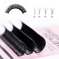 Extensions de cils Easy Fan Wimpern Pestaas 0.05mm 0.07mm Courbure C D, faites à la main, auto-éventailables en 1 seconde, volume premium