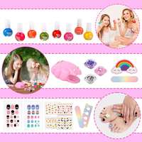 Ensemble de maquillage pour anniversaire de fille 38 jouets cosmétiques comprenant vernis à ongles ombre à paupières brillant à lèvres-Kit d'habillage filles en plastique