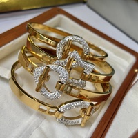 Nouveau Bracelet en Acier Inoxydable Série OT, Motif Croix, Pentagramme, Cœur, Diamant Boueux, Luxe Léger, Lisse, Étanche et Durable