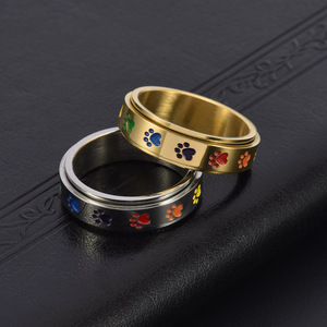 ของเล่นทนทานต่อความวิตกกังวลห่วงสแตนเลสเคลือบสีรุ้งหวานน่ารักแบบหมุนได้สำหรับสุนัขลูกสุนัขและลูกสุนัข - Product Image 4