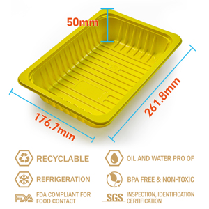 900g 50mm Récipient de nourriture jaune foncé Jetable PP Emballage de plateaux en plastique de qualité alimentaire - Product Image 2