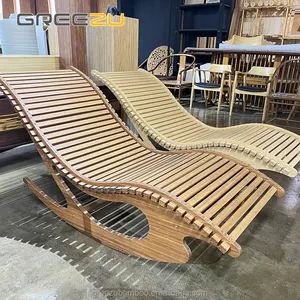 Greezu pabrik langsung bambu moso alami tahan air kolam renang luar ruangan tempat tidur berjemur kursi panjang