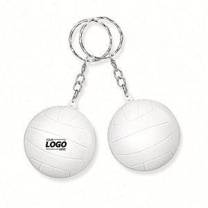 Custom White PVC Volleyball Keychains with Silk Screen Printing-Portable Party Favors & School Carnival Gift Fillers - Product Image 1