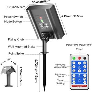 Lámpara de Cortina Solar LED para Exteriores, 3x2M, con Efecto Cascada, Luces Decorativas para Ventanas y Paredes, con Control Remoto, para Jardín - Product Image 3
