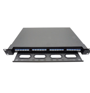 Panel de Conexiones de Fibra Óptica de Alta Densidad SWOT <span class=keywords><strong>RAL</strong></span> <span class=keywords><strong>9004</strong></span> Negro, 48F/96F SM, 19 Pulgadas, 1U, Montaje en Rack, Chasis MPO para Casete MPO MTP - Product Image 1