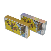 Grand jeu de cartes de tarot personnalisées pour adultes avec dépliant et instructions, bordure dorée holographique, échantillon gratuit