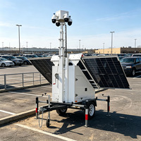 Caméra de sécurité hors réseau à déploiement rapide, remorque alimentée par énergie solaire, tour de vidéosurveillance mobile sans alimentation réseau pour la sécurité des sites éloignés