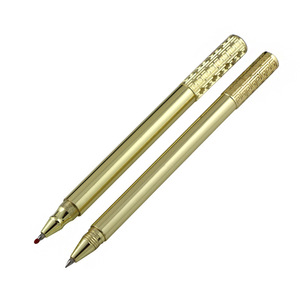 Stylo bille BuFan en laiton électroplaqué gravé, en stock, avec anneau doré, design apaisant, pointe <span class=keywords><strong>aiguille</strong></span> 1,0 mm, encre noire, pour bureau et école - Product Image 4