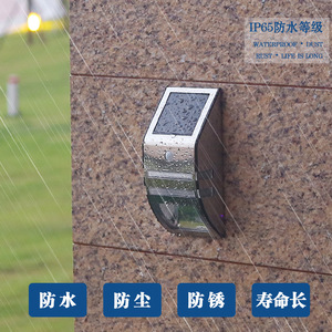 Solar Powered Outdoor Wall <b>Light</b> 2 LED Waterproof <b>Motion</b> Sensor Garden Lighting ABS Material Long Strip Shape - Product Image 5